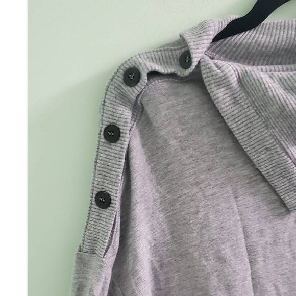 NWT! Michael Stars Madison Brushed Jersey Lacy Boxy Top Turtleneck Size Medium - Picture 5 of 12